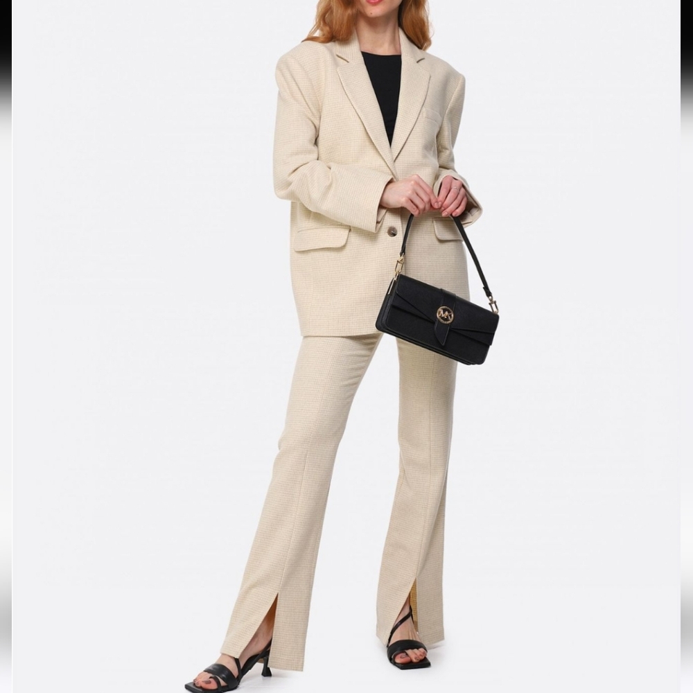 NWT ANINE BING | $310 Houndstooth Virgin Wool Pants - Picture 5 of 9